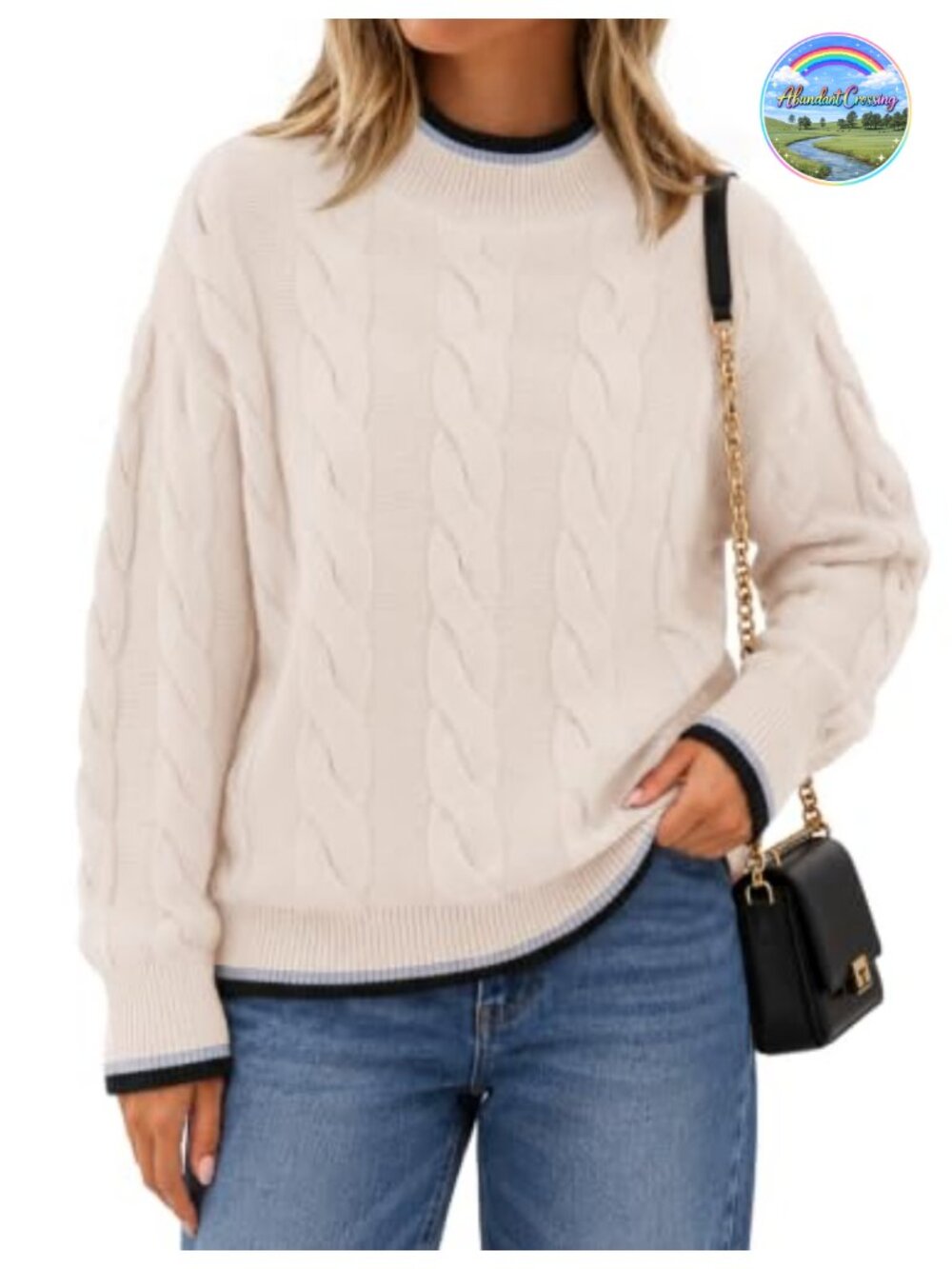 Chunky Mock Neck Turtleneck Pullover Sweater Women Loose Fit Soft Knit